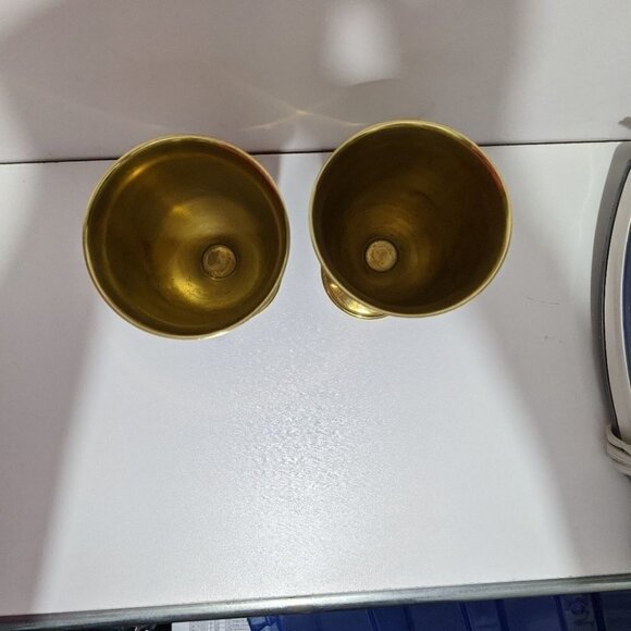 Copy - Vintage goblets brass pair goblets 2pcs - Picture 7 of 8